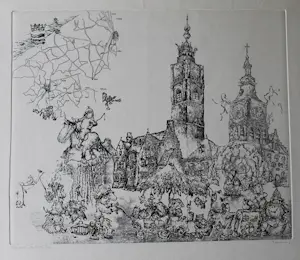 Niet of onleesbaar gesigneerd - Diksmuide marktdag (sc1) kopen? Bied vanaf 10!