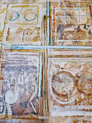 Marijke Stultiens - Limburgs (textiel) kunstenares - bijzondere jaren 90 papier- collage - gesigd. kopen? Bied vanaf 68!