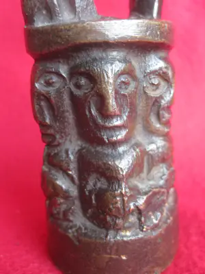 Batak - Bronzen bovenstuk rituele staf. kopen? Bied vanaf 160!
