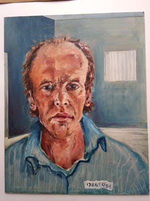 Niet of onleesbaar gesigneerd - Portret van een gevangene. Circa 1990 kopen? Bied vanaf 10!