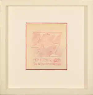 Robert Indiana - Originele Ontwerptekening voor HEMISFAIR 68 - met LOVE signatuur kopen? Bied vanaf 2850!