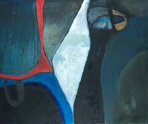 Jos Schimmer - Olieverf op doek, Z.T. (Abstracte compositie) (Groot) verkocht voor € 75!