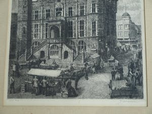 Niet of onleesbaar gesigneerd - Ets , “Stadhuis Venlo” – gesigneerd & ingelijst – No 22 kopen? Bied vanaf 10!