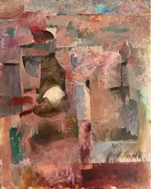 Wil Bouthoorn - olieverf op doek | 'zonder titel' | 1996 (Herkomst nalatenschap Bouthoorn) verkocht voor € 950!