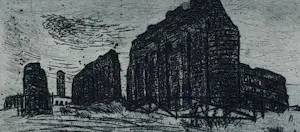 Jos van den Berg - Ets: Aquaduct bij Rome - 1962 kopen? Bied vanaf 39!