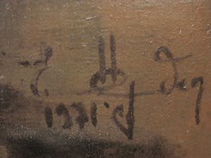 Niet of onleesbaar gesigneerd - Antwerpse Biennale - mythologisch olieverf "Yggdrasyl - de Levensboom" kopen? Bied vanaf 1!