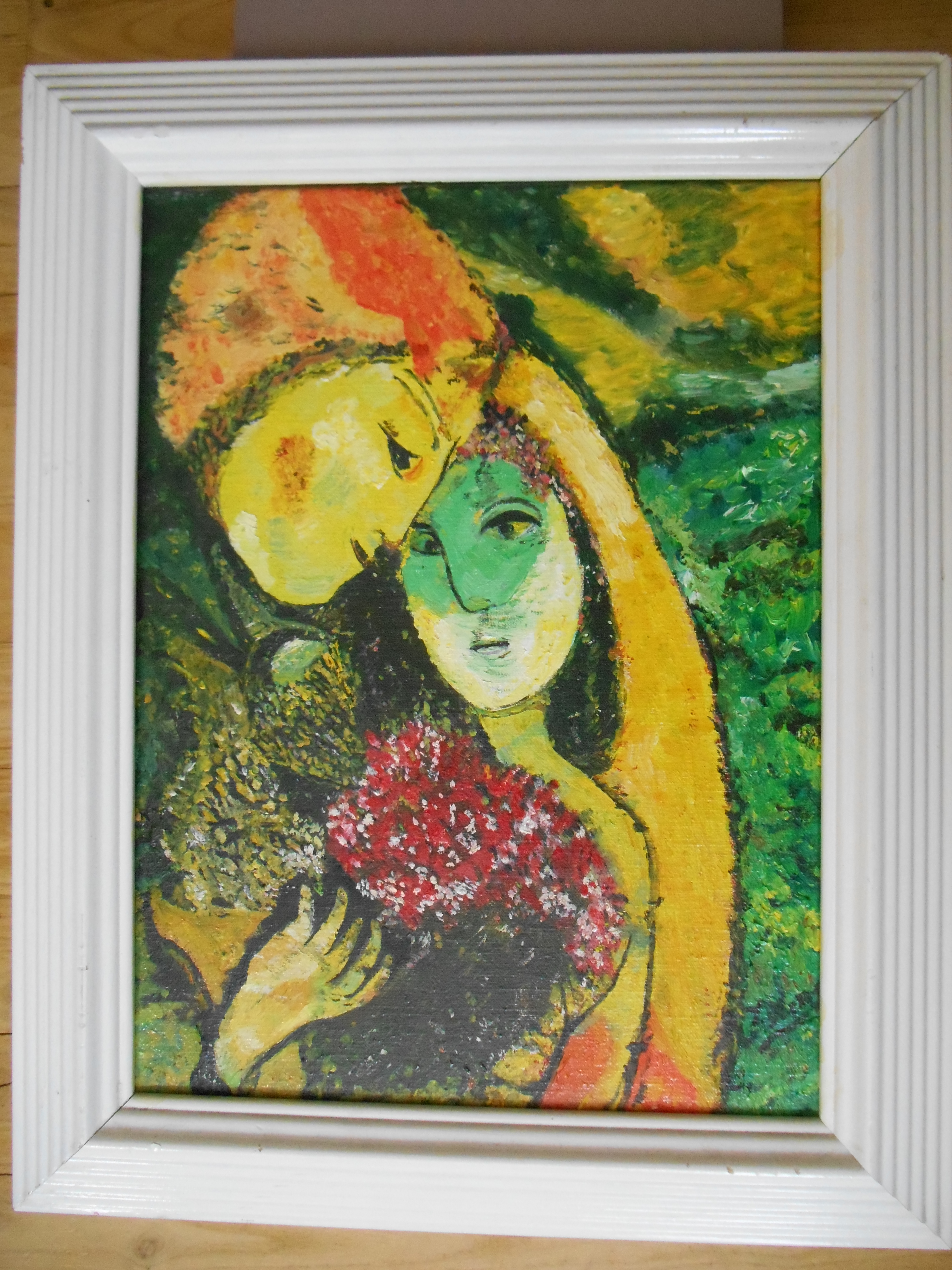 Niet of onleesbaar gesigneerd - Reproductie naar Chagall - Les Amoureux de Vence kopen? Bied vanaf 1!