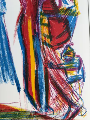 Pieter Defesche - Handgesigneerde kleurenlitho | 'Liefdespaar' | 1994 kopen? Bied vanaf 75!