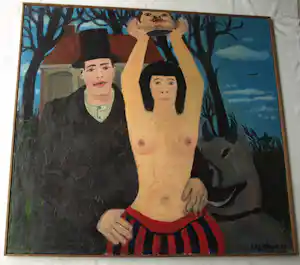 George Degenhart - Olieverf op doek , Carnavalesk – Ingelijst, 132 x 142 cm. – 1967 verkocht voor € 220!