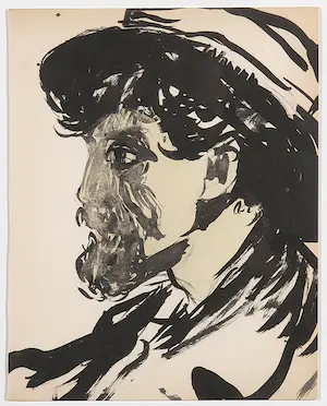Kees van Dongen - Pochoir, Tête d'Homme - Ingelijst kopen? Bied vanaf 1!