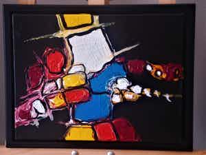 Piet van Riel - Vanuit het Zwart (mooi ingelijst met baklijst) verkocht voor € 180!