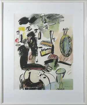 Anton Martineau - Krijt en aquarel, Zonder titel - Ingelijst kopen? Bied vanaf 200!