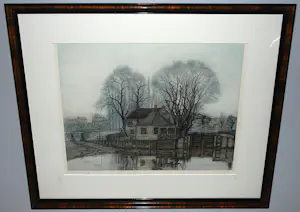 Frans Everbag - Het Polderhuis Amsterdam - ets/aquatint - mooi ingelijst kopen? Bied vanaf 150!