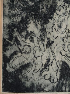 Thom Gerrard - Ingelijste ets , Kleine nachtmerrie – 1962 – nr. 1 van oplage van 3 ex. kopen? Bied vanaf 1!