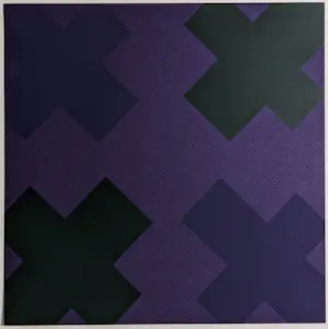 Peter Liebl - abstracte compositie met kruisjes kopen? Bied vanaf 60!