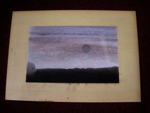 Niet of onleesbaar gesigneerd - sfeervol Minimalistisch Aquarel "Morgen" 1967 gedateerd kopen? Bied vanaf 1!