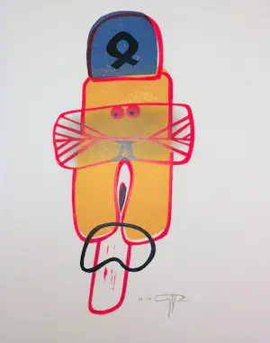Adrian de Gijzel - Hout en linosnedes, Lot van 4 abstracte composities kopen? Bied vanaf 70!