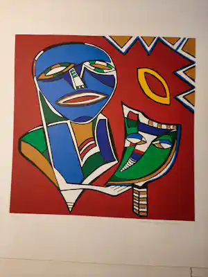 Maartje Wijngaarden - Originele zeefdruk op papier - Oplage 50 ex Titel: Afrika II kopen? Bied vanaf 35!