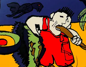 Herman Brood - zeefdruk: Tuinbroek cabriolet kopen? Bied vanaf 295!