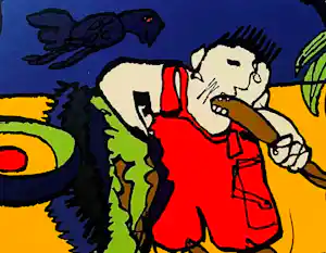 Herman Brood - zeefdruk: Tuinbroek cabriolet kopen? Bied vanaf 295!