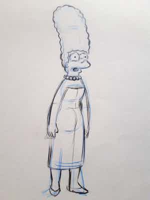 Matt Groening - The Simpsons, originele productie tekening Marge verkocht voor € 80!