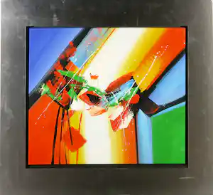 Lee Cole - Acryl op doek, Zonder titel - Ingelijst (Groot) verkocht voor € 50!