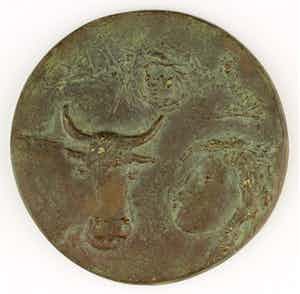 Bram Roth - Bronzen penning: Maecenas-penning Pulchri Studio Den Haag, 1967 verkocht voor € 150!