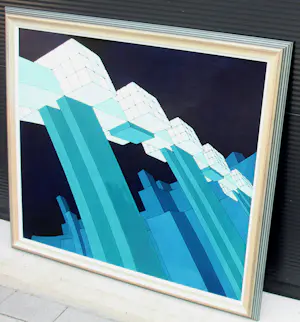 Hans Klaui - Ingelijste acrylverf op board: Nr 5 - 1977 kopen? Bied vanaf 249!
