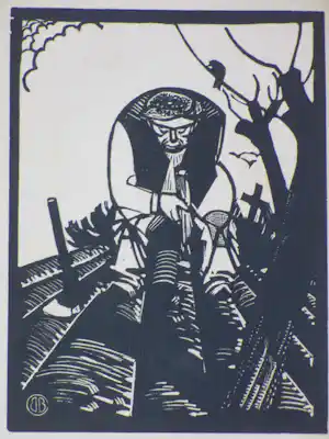 Bernard Becan - Les Horreurs de la Paix - Houtsnede verkocht voor € 43!