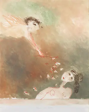 Katrien Caymax - Kleurenets/aquatint, Bloemen voor Bettina - Ingelijst kopen? Bied vanaf 40!