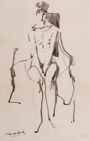 Cecilia Vanderbeek - Penseeltekening - Naakt kopen? Bied vanaf 40!