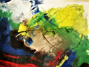 Niet of onleesbaar gesigneerd - 1996 - Abstracte gemengde techniek op papier - gesigneerd - mooi gelijst kopen? Bied vanaf 1!