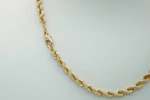 77 - Elegant 14 karaat geel gouden "koord" collier - klein model kopen? Bied vanaf 415!