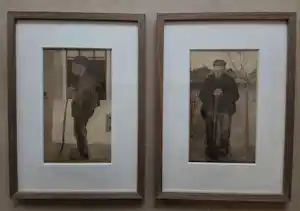 Jan Mankes - Twee maal boerenknecht. Ingelijst. verkocht voor € 60!
