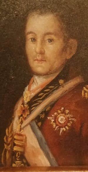 Niet of onleesbaar gesigneerd - Franse officier & Vrouw in het rood - 2 miniatuur portretten - 19e eeuw kopen? Bied vanaf 10!