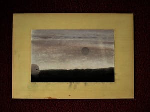 Niet of onleesbaar gesigneerd - sfeervol Minimalistisch Aquarel "Morgen" 1967 gedateerd kopen? Bied vanaf 1!