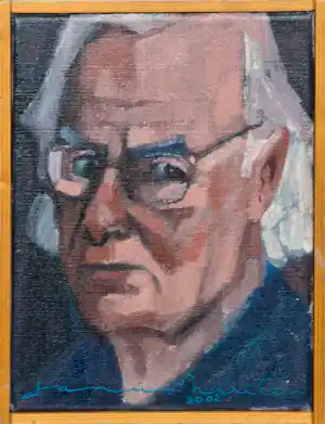 Janus Nuiten - Olieverf op doek, Zelfportret - Ingelijst verkocht voor € 50!