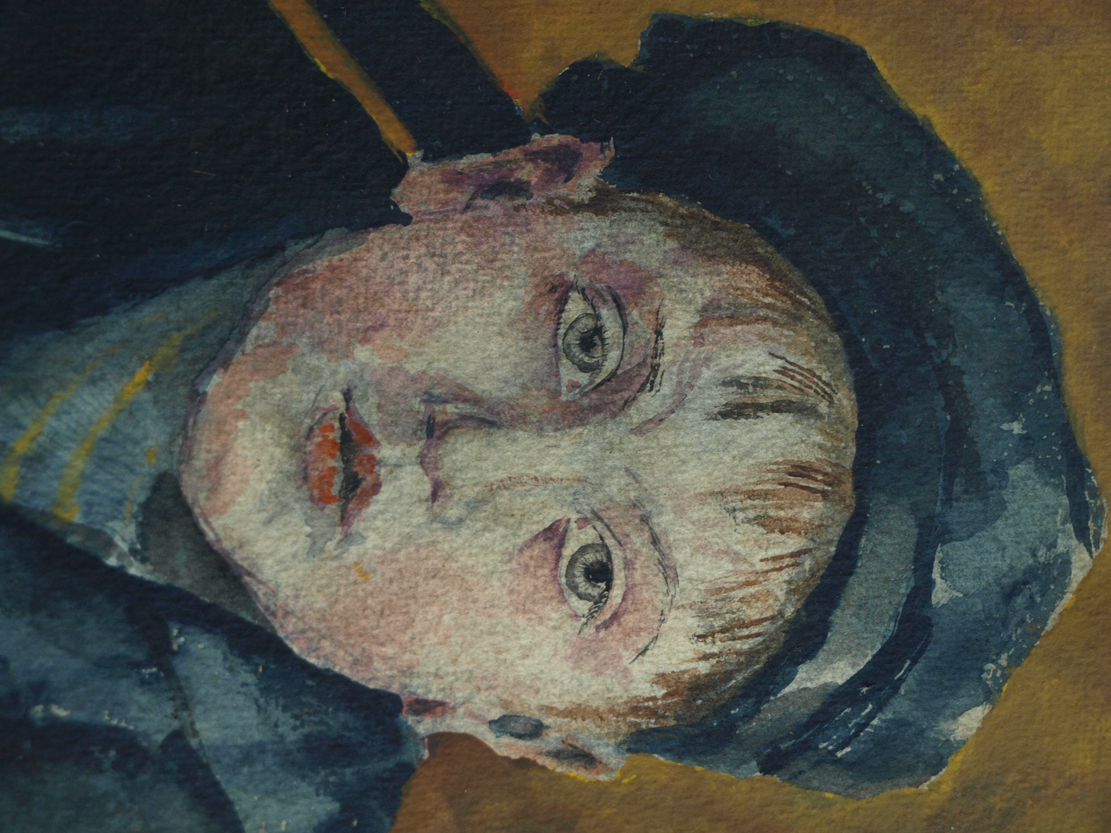 Niet of onleesbaar gesigneerd - Aquarel – Portret jongetje met pet – gesigneerd & ingelijst  kopen? Bied vanaf 1!