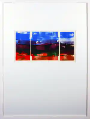 Rob Kooman - Monotype, Arcadisch landschap - Ingelijst verkocht voor € 40!
