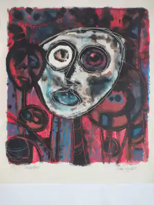 Wim Zwiers - Maskers - Kleurenlitho verkocht voor € 50!