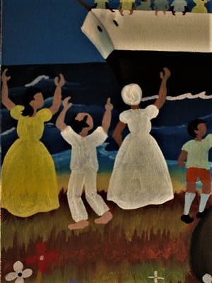 Niet of onleesbaar gesigneerd - Braziliaanse naieve kunst 1979 "in de haven van Rio de Janeiro" gesigneerd kopen? Bied vanaf 10!