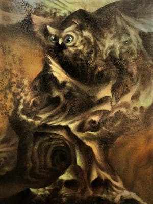 Niet of onleesbaar gesigneerd - Gesigneerd - Fantasy-Art - olieverf "Yggdrasyl - de Levensboom" GROOT! kopen? Bied vanaf 1!