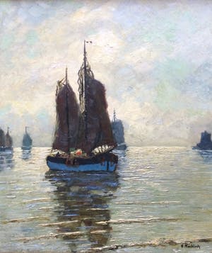 Carl Wilhelm Mosblech - Marine met zeilboten. kopen? Bied vanaf 267!