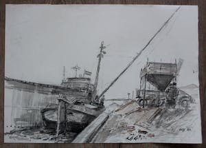 Willem Jans Dijk - Aquarel: De Maria IJseltjalk - 1963 kopen? Bied vanaf 75!