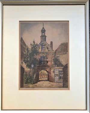 Johan Ponsioen - Waterpoort Tiel - Ets verkocht voor € 40!