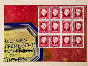 Har Sanders - Grote kleuren zeefdruk "een vreemde postzegel" – 1979 – gelimit. oplage (250) verkocht voor € 40!
